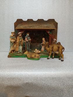 This Is An Older Manger All Ceramic Figures And