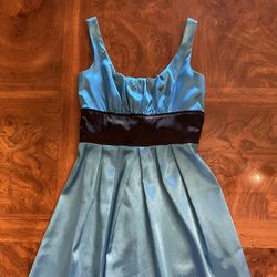 Blue Satin XOXO Dress 
