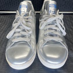 Adidas Men’s Stan Smith Silver Metallic Low Top Sneakers - 12