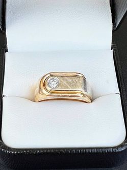 14k solid yellow gold gents 0.25 CTW natural diamond band ring size 10