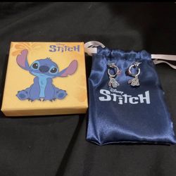 Disney stitch dangling hoop earrings