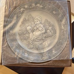 Hallmark Mary Hamilton Pewter Plates.  The Miracle Of Christmas