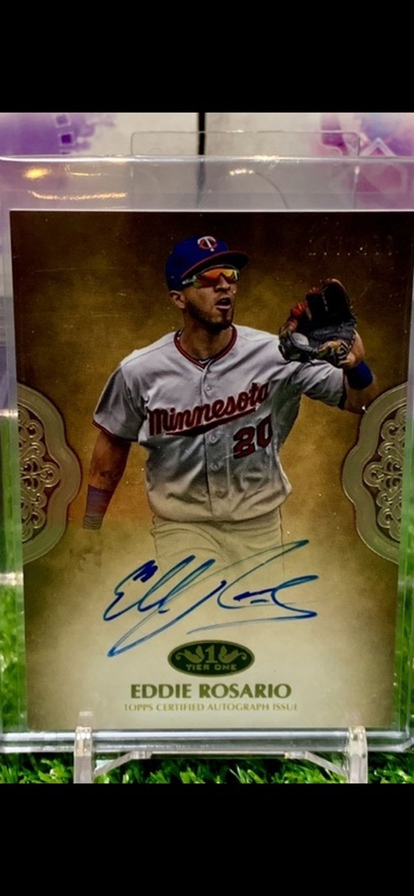 Topps Tier One Eddie Rosario Minnesota Twins Autographed Baseball Card