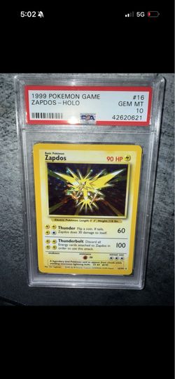 1999 POKEMON BASE SET UNLIMITED #16 ZAPDOS HOLO - PSA 10