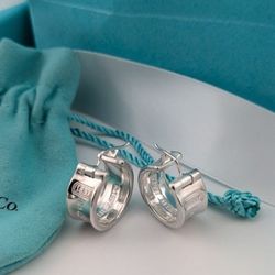 Authentic Tiffany & Co. 1837 Hoop Huggie Earrings ✨