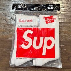 White Supreme Socks