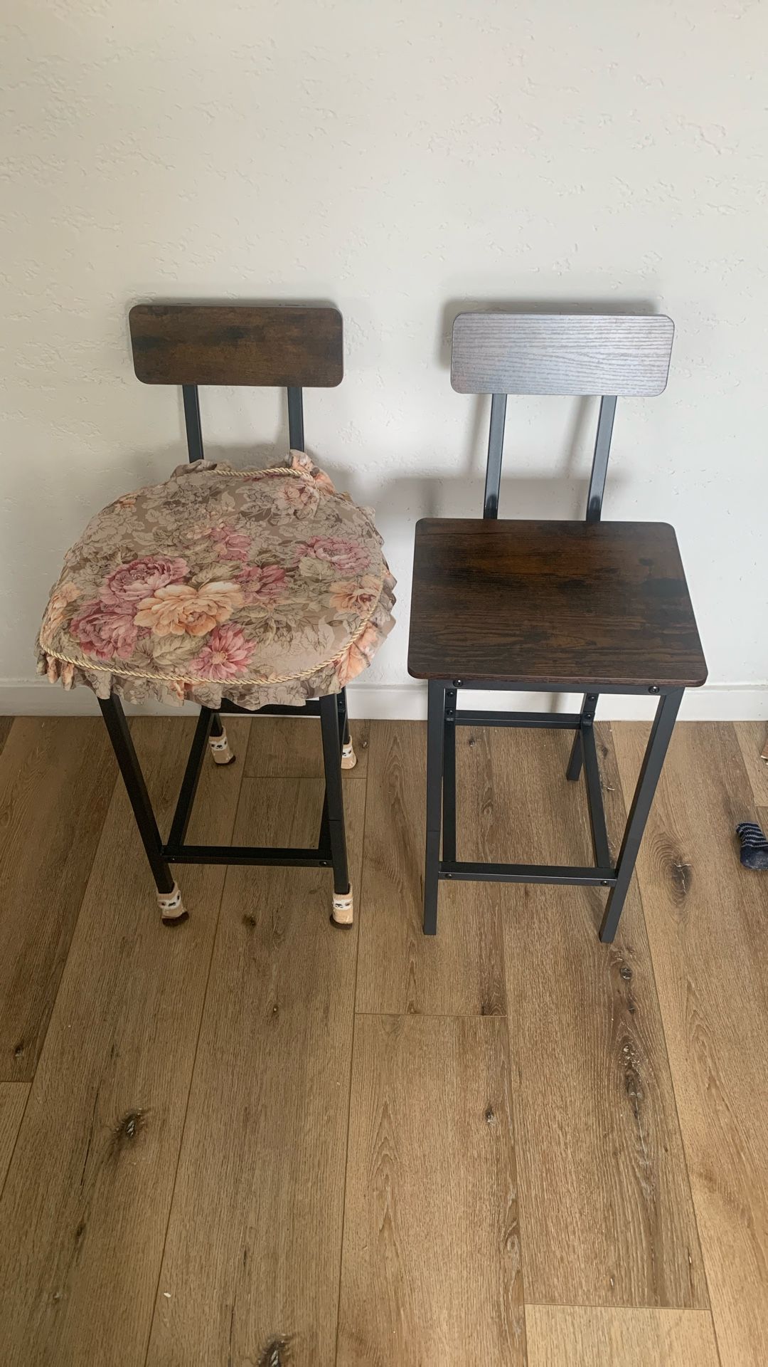 2 Stools With Cushions