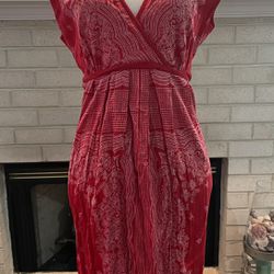 Red summer maternity dress