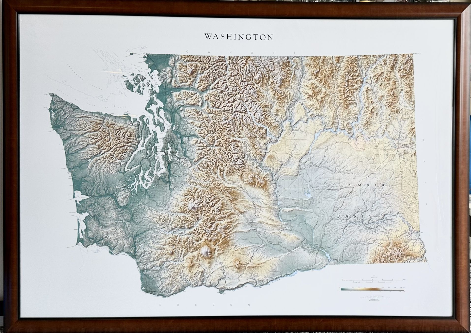 Framed Map of Washington State