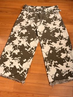 Princess Polly Baccarat Belted Wide Leg Cow Print Jeans Size US 10 / UK AU 14