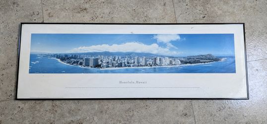 Framed Honolulu Hawaii City Skyline Panoramic Photo-Blakeway