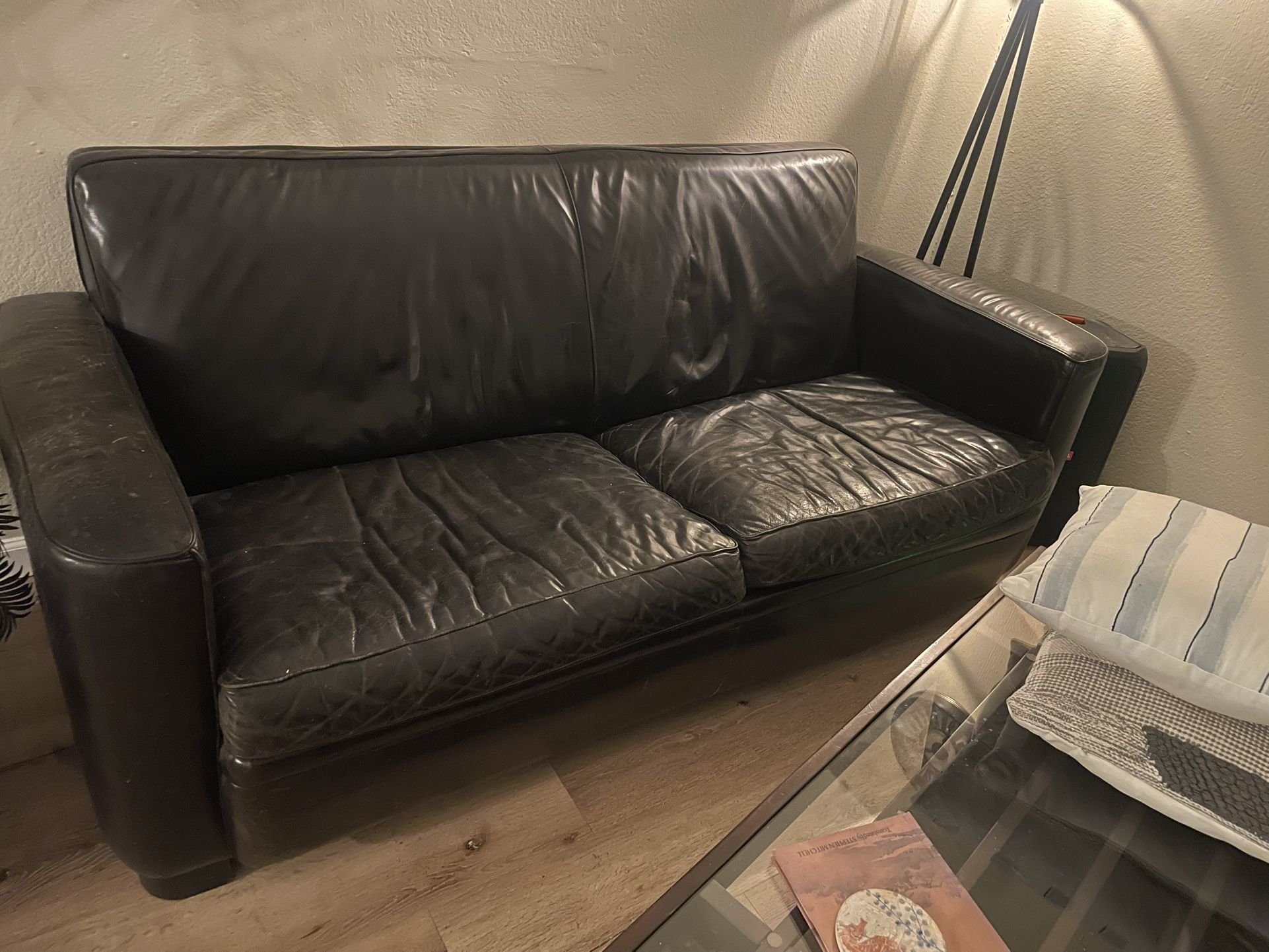 Leather Couch Dark Brown