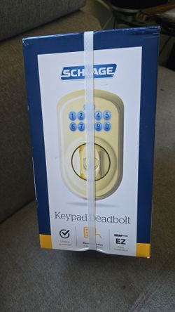 Schlage Plymouth Bright Brass Keypad Electronic Deadbolt Lock