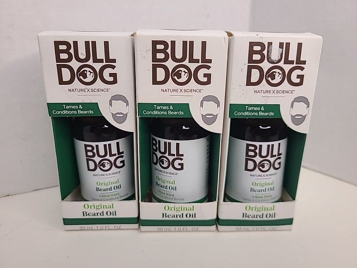 Bull Dog Beard Oil Lot Of 3 New