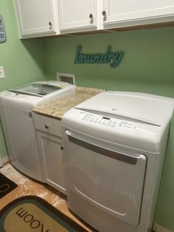 LG Smart Drum Hydro Shield Top-Loading Electric Washer & Dryer Set-$200