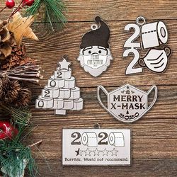 Custom Funny 2020 Quarantine Christmas Plywood Ornaments