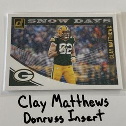 Clay Matthews Green Bay Packers All-Pro LB Donruss Short Print Insert Card. 