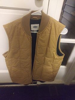 Old Navy men small tan beige vest jacket