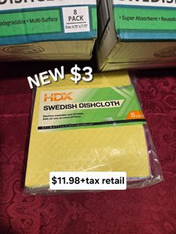 New swedish dish cloth pack of 8pc $11.98+tax retail