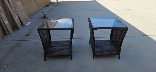 Rattan Side tables. Patio Furniture