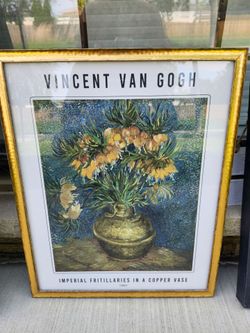 Vincent van Gogh Imperial Fritillaries in a Copper Vase Framed Art Print