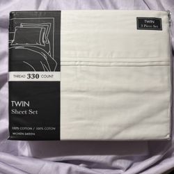 TWIN SHEET SET 330 THREAD COUNT BNIP! 