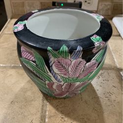 Beautiful Vintage Floral Ceramic Planter Pot