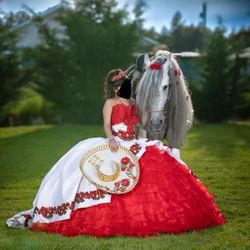 Quince Dress With Sombrero 
