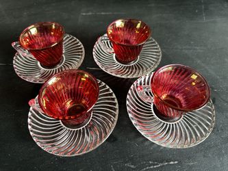 Vintage Miniature Glass Tea Set-8 Pieces