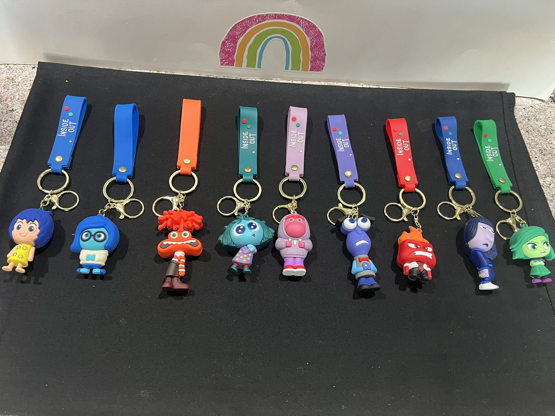 DISNEY INSIDE  OUT CHARACTER KEYCHAINS!  QUALITY MADE - $9.00 EACH
