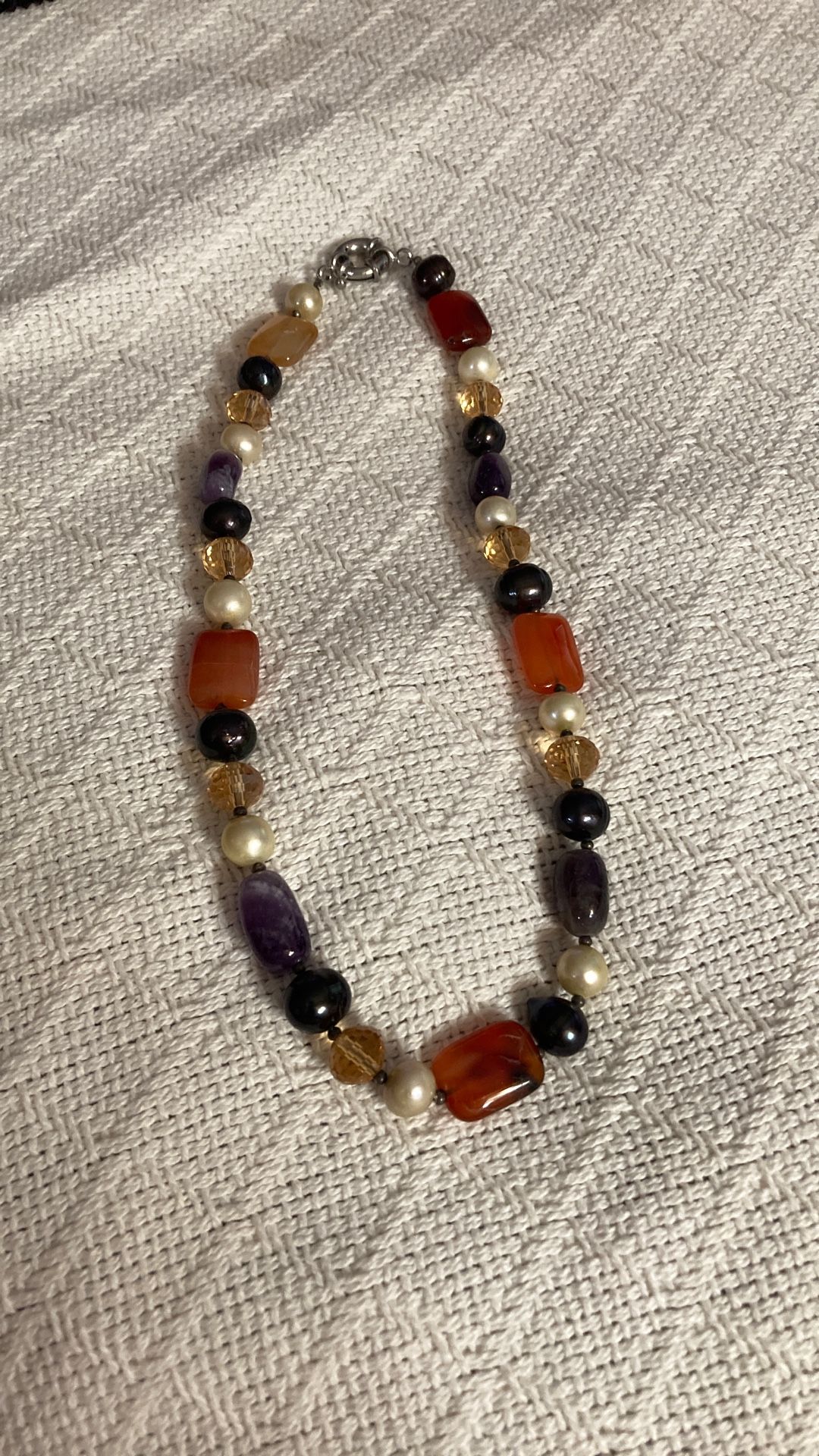 16” Multi Amber Shaped Beads Necklace