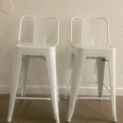 Metal White Bar Stools Chairs 