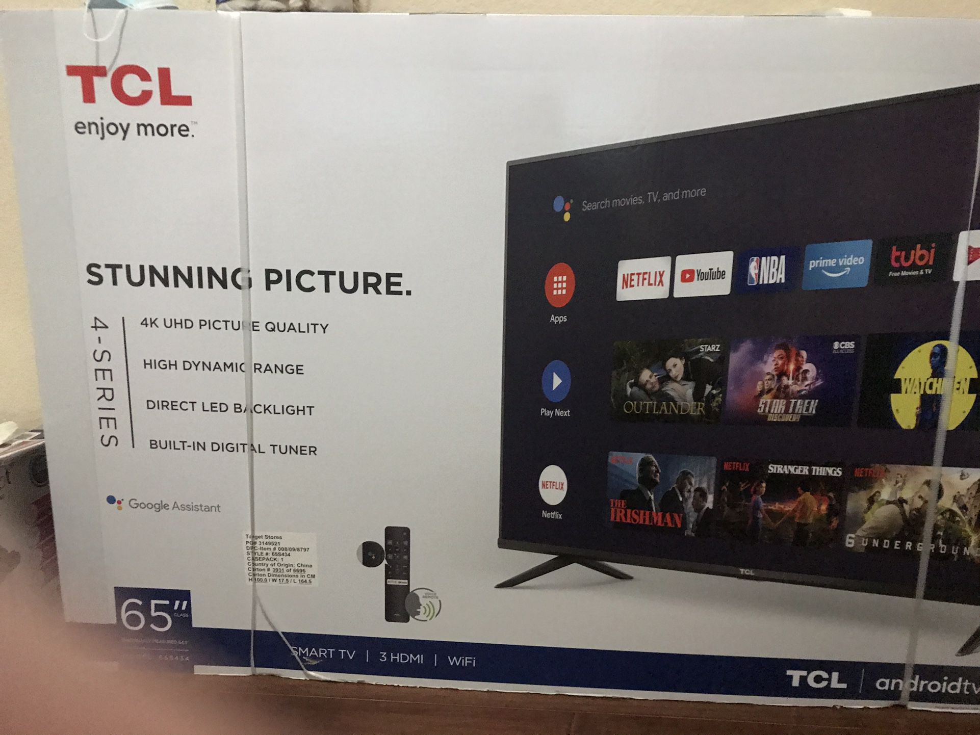 TCL 65" Class 4-Series 4K UHD HDR Smart Android TV – 65S434