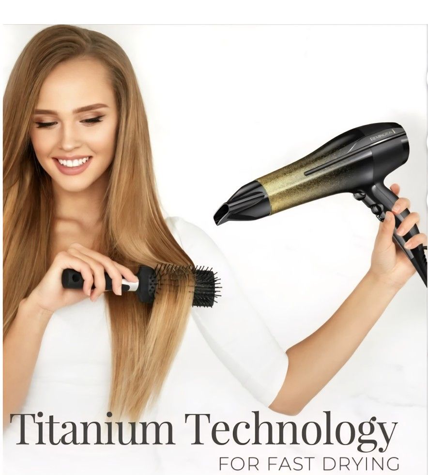 143
Remington Ultimate Smooth Frizz Control Ceramic Hair Dryer, 1875 Watts, Gold Glitter, 