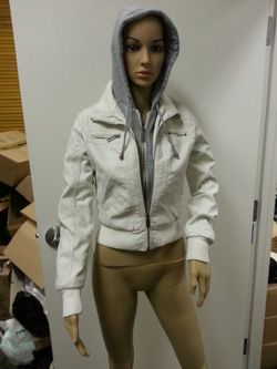 Sweater jacket girl Size small faux leather