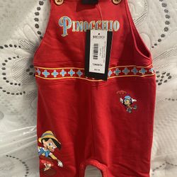 Infant Size 12 Months, Pinocchio Cotton Overalls
