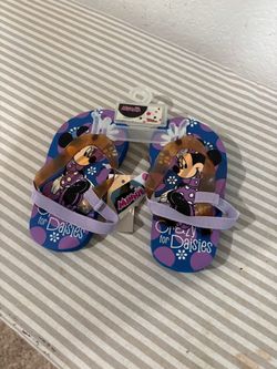 Disney Minnie Mouse Girls Purple Flip Flops