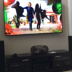 Media cabinet expresso 66 inches wide 20 inches tall 18 deep
