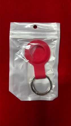 Red Silicone AirTag Keychain Holder