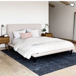 West Elm Queen Platform Bed Frame with Metal Legs