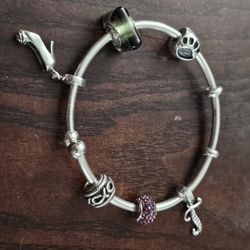 Silver Bracelet 925 With 6 Charms