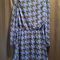 Blue/Black Houndstooth Dress – Size M (New With Ta
