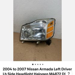 2004 to 2007 Nissan Armada Left Driver Lh Side Headlight Halogen