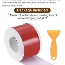 Flexible Baseboard Molding Trim, 4 Inch Self-Adhesive 4 Inch X 20 Ft White