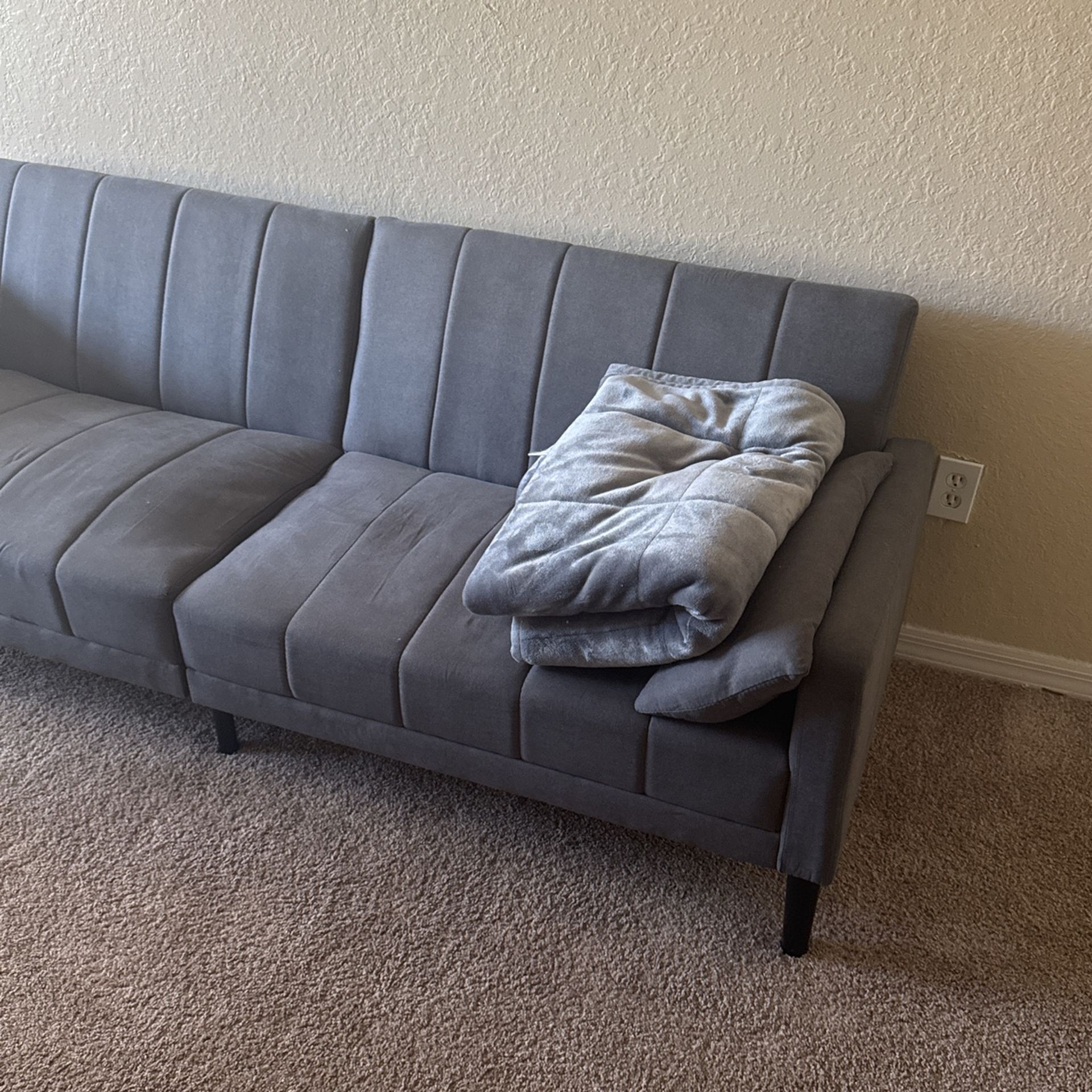 Modern Upholstered Button Down Convertible Sofa Bed With USB, 82-Inch Sleeper Sofa