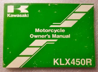 OEM Kawasaki KLX450R KLX450A Owners Manual Part 99(contact info removed)