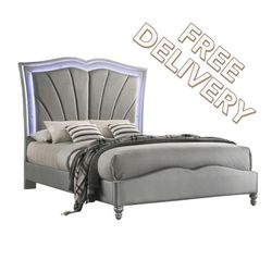 QUEEN BED BED FRAME WITH LET LIGHTS
