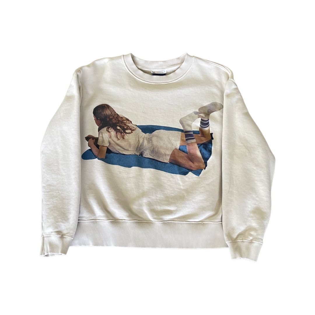 Zara x Coco Capitan Crop Collab Sweatshirt Sz M 