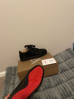 Christian Louboutin Black Spiked Low-Top Sneakers