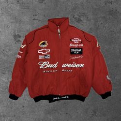 VINTAGE Dale Earnhardt Jr NASCAR Budweiser “King of Beers” Bomber Jacket